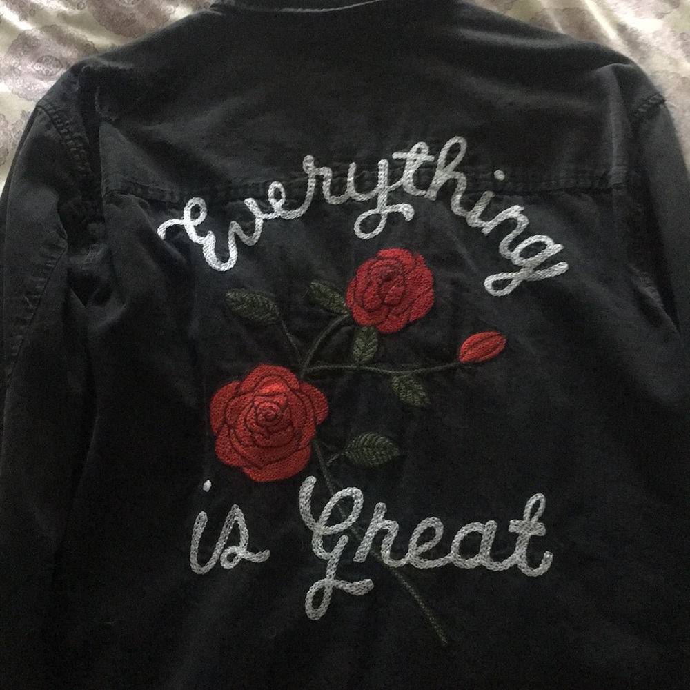 American Eagle Distressed Button Down - image 1